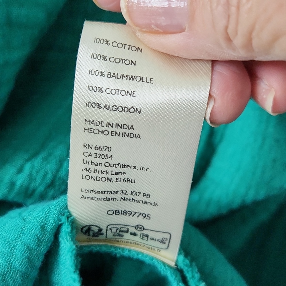 We The Free Lightweight Gauze Shirt in Teal - Picture 10 of 12